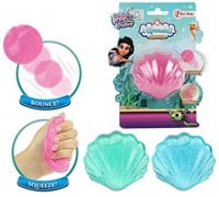 MERMAIDS Anti stress stuiter schelp 3 assorti 13x16,5cm
