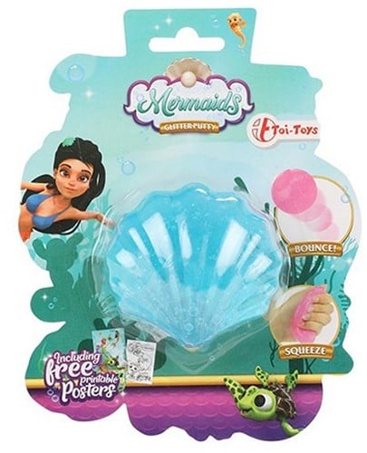 MERMAIDS Anti stress stuiter schelp 3 assorti 13x16,5cm-3