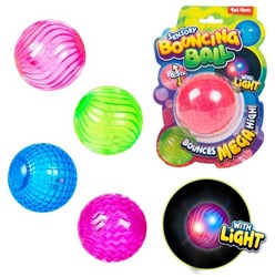 FUN Palla rimbalzante sensoriale da 6,5 ??cm con luce, 4 colori assortiti