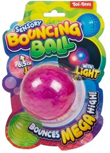 FUN Balle rebondissante sensorielle 6,5 cm avec lumière, 4 couleurs assorties-3