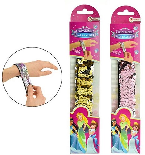 Pailletten klap armband 4 assorti