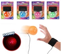 Bal 5cm met Licht Bungee Elastiek + enkelband 4 assorti 10,5x19,5cm