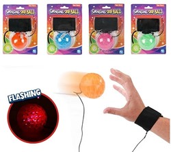Bal 5cm met Licht Bungee Elastiek + enkelband 4 assorti 10,5x19,5cm