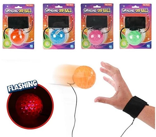 Bal 5cm met Licht Bungee Elastiek + enkelband 4 assorti 10,5x19,5cm