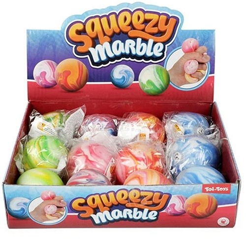 FUN Knijpbal -Marble- super soepel 6cm 4 assorti(12 in display)-2
