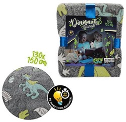 GLOW N FUN Glow in the Dark Coperta Dino 127x152cm