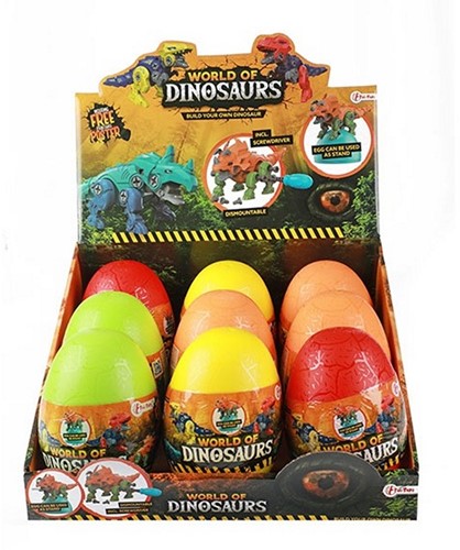 WORLD OF DINOSAURS Dino Demonteer in Ei 4 assorti in display 16cm-2