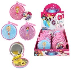 PRINCESSES Sleutelhanger metalen blikje 8cm prinses 3 assorti in display (12)