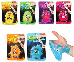 SLIME Slijm Monster unikleur met oogjes 6 assorti 18x12,5cm