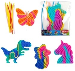 FUN Tablero de Figuras -Curly Board Mini- +10x hilo 6 surtido 10x12cm