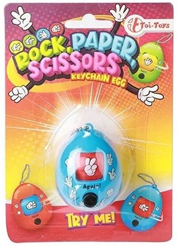 Sleutelhanger ei -SteenPapierSchaar- spel 4 assorti 10x15cm-3