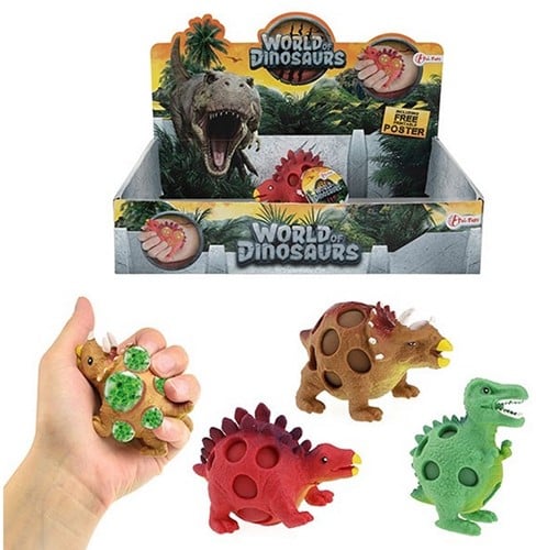 WORLD OF DINOSAURS Squeeze Dinosaurus 3 assorti in display 6x8cm