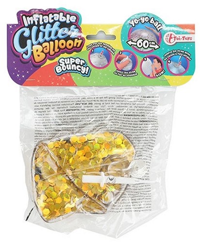 Opblaasbare Glitterballon Ø 60cm 4 assorti-2