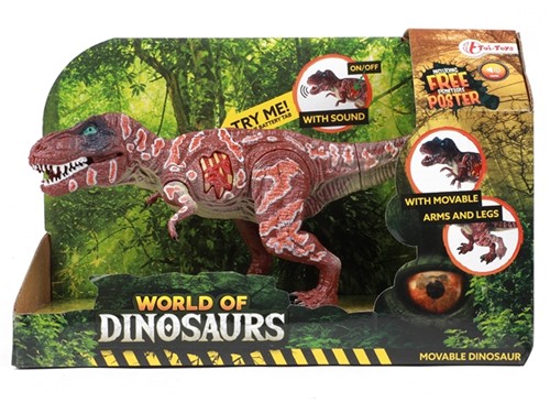WORLD OF DINOSAURS Beweegbare dino met geluid 3 assorti 16x24cm-3