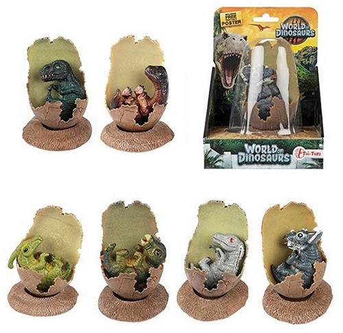 WORLD OF DINOSAURS Babydino in gebroken ei 6 assorti 10x16cm