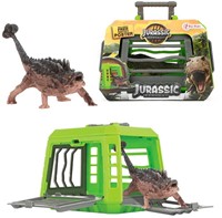 JURASSIC REVIVAL Dinosaurus in koffer - Kooi 3 assorti 14x17cm