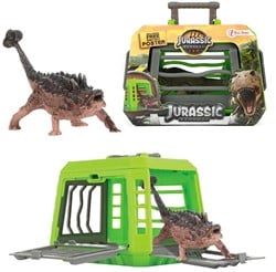 JURASSIC REVIVAL Dinosaurus in koffer - Kooi 3 assorti 14x17cm