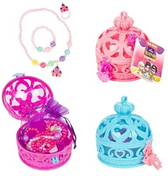 PRINCESS FRIENDS Joyero corona con accesorios 3 surtidos 9,5x10,5cm