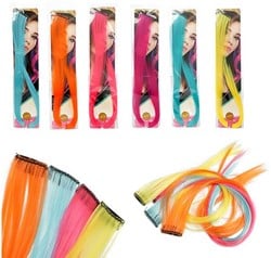 Fluorescerende haarstuk 50cm 6 assorti