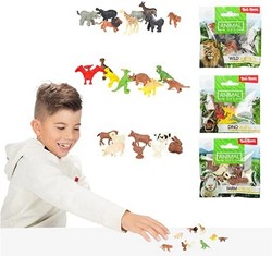 ANIMAL WORLD Set micro animali 8 pezzi 3 assortiti 9x9cm