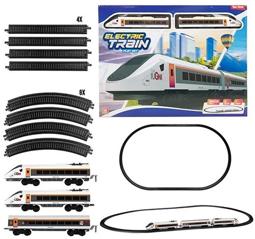 Treinset elektrisch -High Speed- rails met accessoires 24,5x32cm
