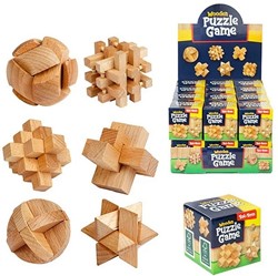 Houten 3D puzzel Brain Challenge-6 assorti in display (24)