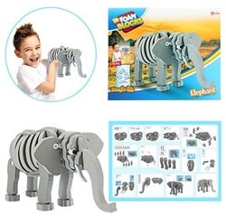 3D Foam Blocks Puzzel Constructiefoam Olifant 75pcs 26x31,5cm