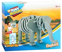 3D Foam Blocks Puzzel Constructiefoam Olifant 75pcs 26x31,5cm-2