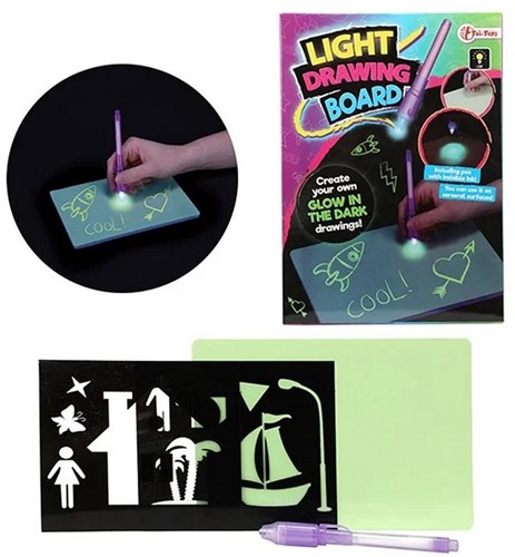 Teken met licht of onzichtbare inkt met accessoires A5 formaat 15x21cm