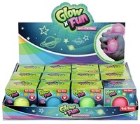 GLOW N FUN Anti stressbal 6cm Glow in the Dark 4 assorti in display (12) -2