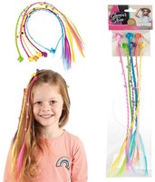 GLAMOUR&SHINE 6x Haarlok mt hartjes aan haarclip 10x41cm